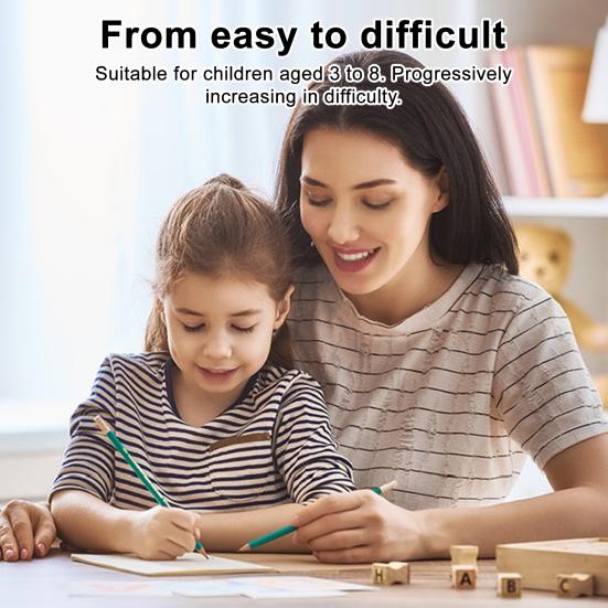 4 ks Sešit na psací cvičení pro děti ve věku 3-10 let Sada pracovního sešitu na psaní s písmeny, čísly, matematikou, malováním Anglický sešit na procvičování psaní v drážkách
