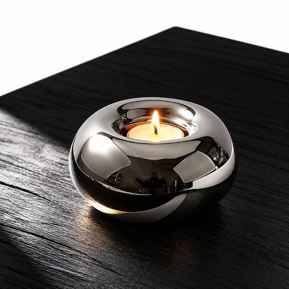 Tire Ornament Ceramic Candle Holder Circular Shape Creative Candle Pedestal Romantic Dinner