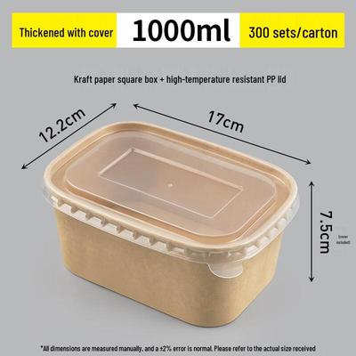 Contenants à salade carrés en papier kraft écologique avec couvercles