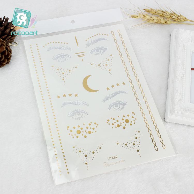 Waterproof Metallic Face Tattoo Stickers - Freckles & Party Designs
