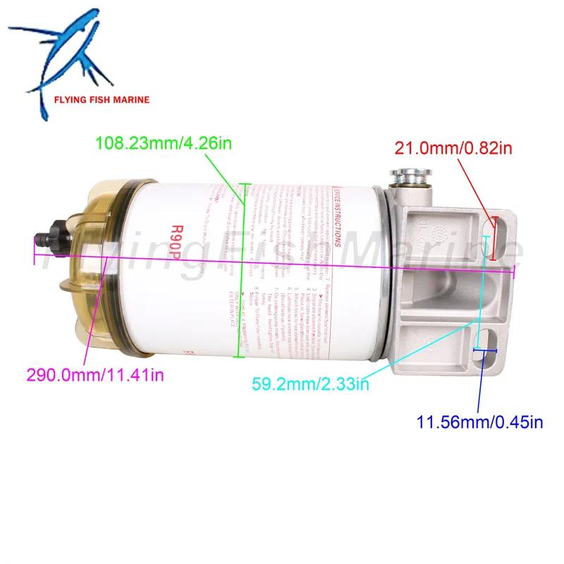 Boat Engine R90P 390RC 490R 690R 8159975 R90T FS19532 Fuel Filter Water Separator Assembly for Racor 390 490 690 790 Series