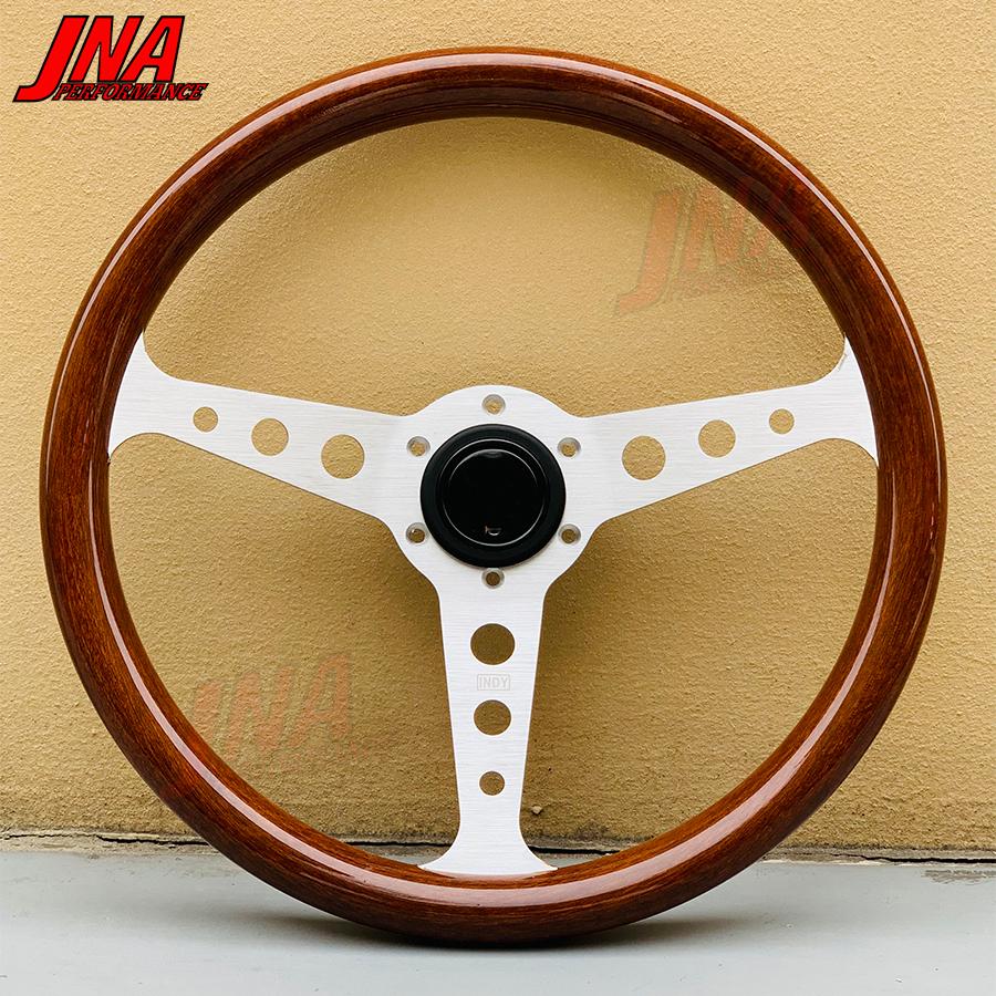 Volante Indy Heritage 350mm 14 Pollici Volante Sportivo da Corsa con Finitura Legno Classica PC-ST54