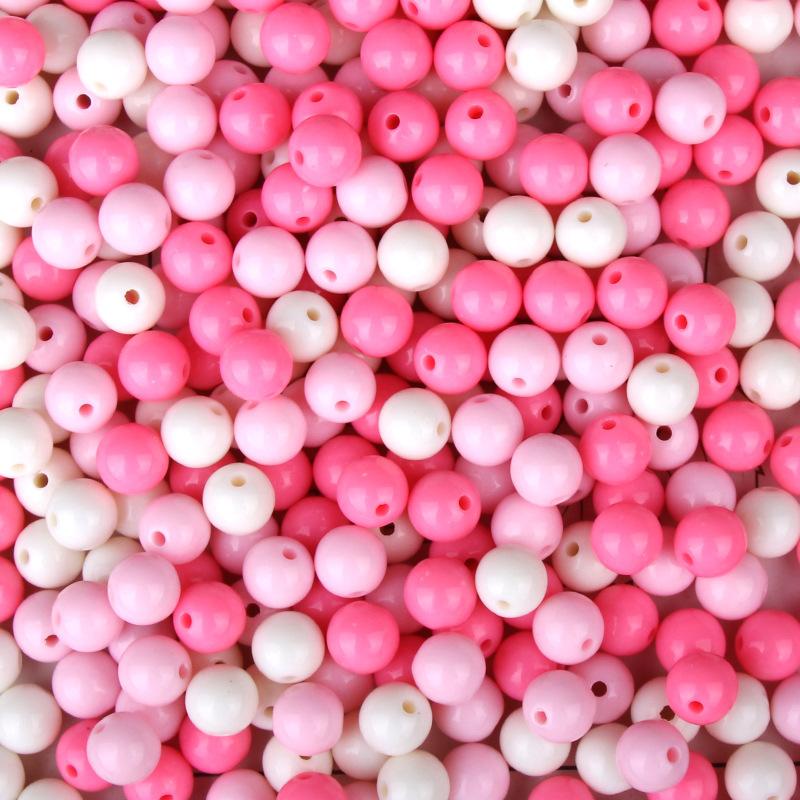

16mm Beads for DIY Jewelry Making - Vibrant Solid Colors (Pink, Orange, Purple, Green, Blue) - Great for Key Rings 50pcs розовый