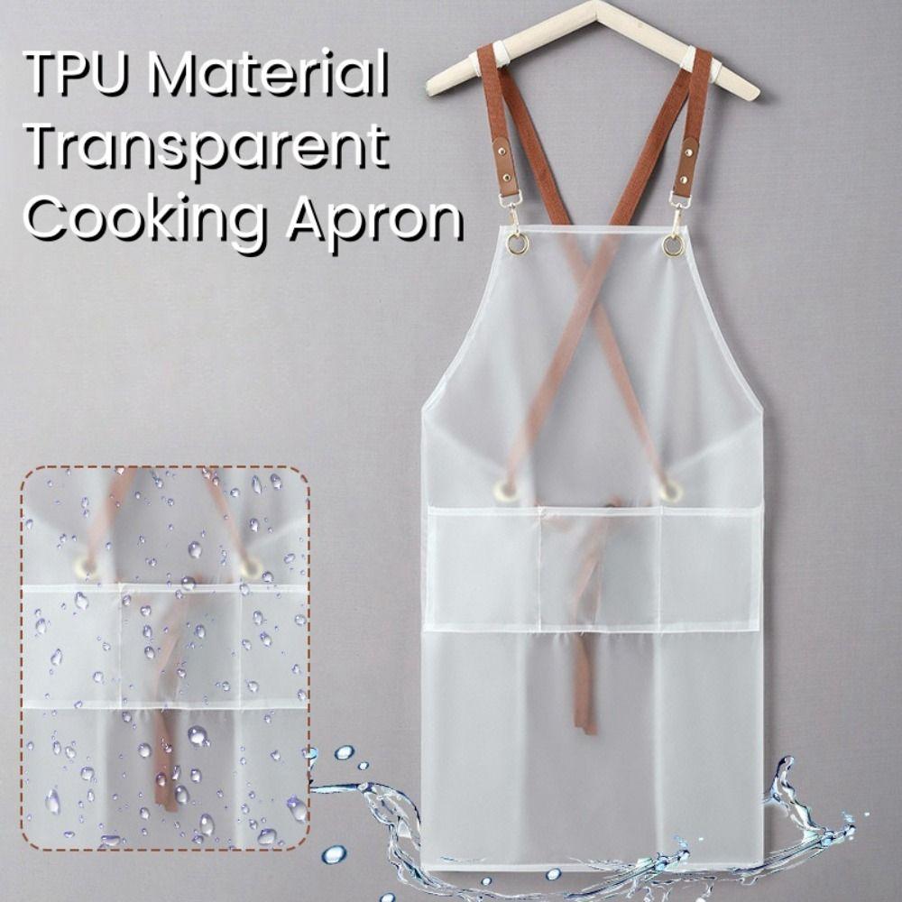 Transparente Kochschürzen Wasserdichte Malerschürze Modische Haushaltsschürze für Erwachsene