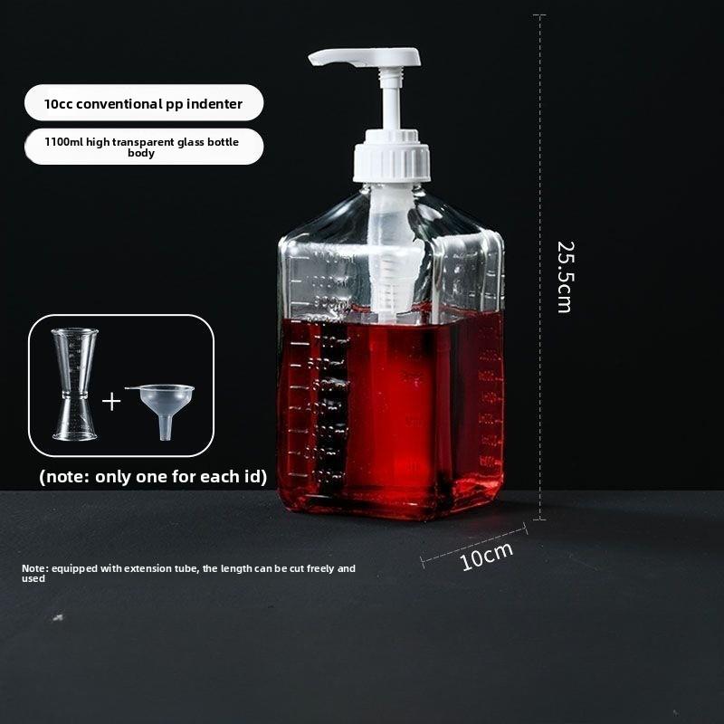 Transparent Coffee Syrup Bee Drip Double Scale Storage Dispenser pump Bottle Squeeze milk Bottle Honey Jar Container