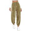 Women's Fashionable Relaxed-Fit Trousers Sporty Fleece-Lined Solid-Colour Cuffed Trousers