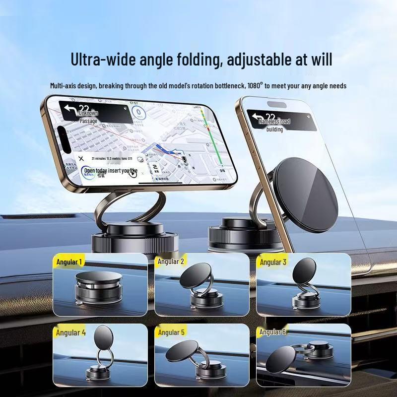 2025 Anti-Shake Magnetic Phone Holder with Suction Cup for Car Console Navigation