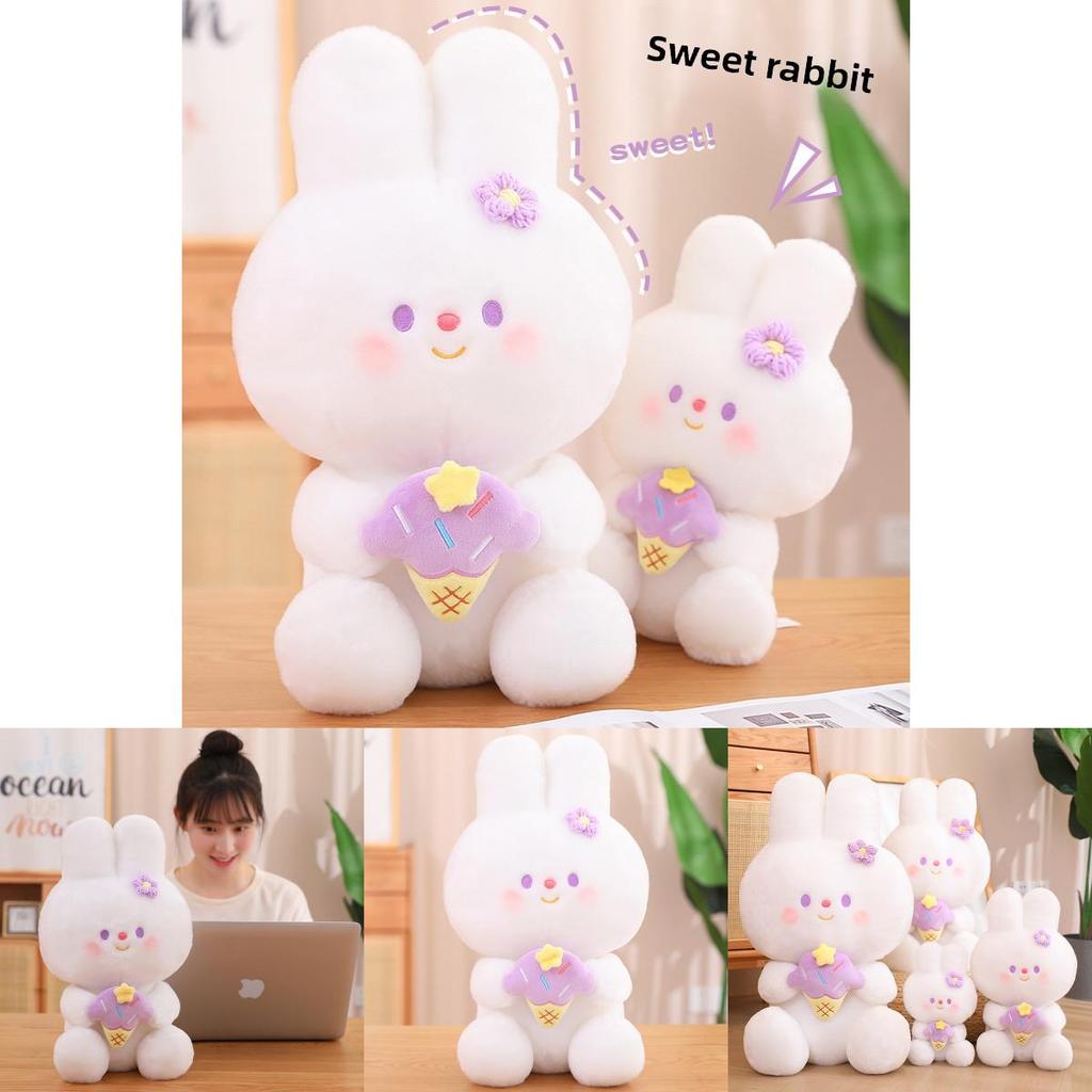 Sweet Bunny Plush Toy For Girls Cute Pillow Stuffed Animal Gift For Valentine's Day