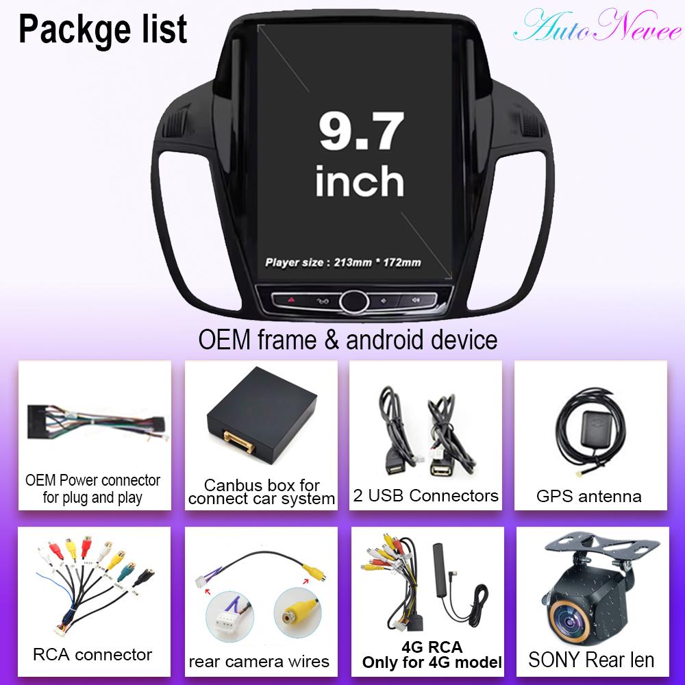 Android 14 For Ford KUGA C-max Escape 2013 - 2015 Style Tesla Navigation Car GPS Auto Radio Stereo Car Multimedia Player No 5G