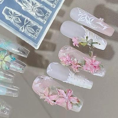 3D Flowers Nail Mold DIY Silicone Nail Tools Hawaii Hibiscus Flower Petal Nail Design Silicone Molds Nail Art Carving Template