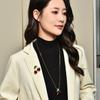 Fashion Cherry Pendant Sweater Necklace Women Decoration Unique Design Features