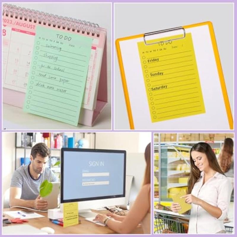 Colorful Note Paper 360Sheets 6x4Inch Adhesive Note Pad Notes Paper Lined Pocket Notepads for Writing Journaling