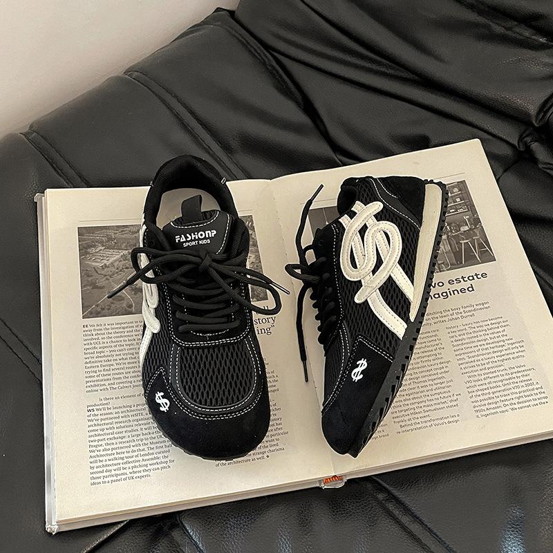 Retro Versatile Splicing Mesh Casual Sports Shoes Women's 2025 Summer New Mesh Breathable and Comfortable German Training Shoes