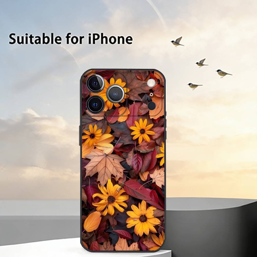 Colorful L-Leaves Phone Case Silicone Soft For IPhone 17 16 15 14 13 12 11 X XR Plus Pro Max Plus