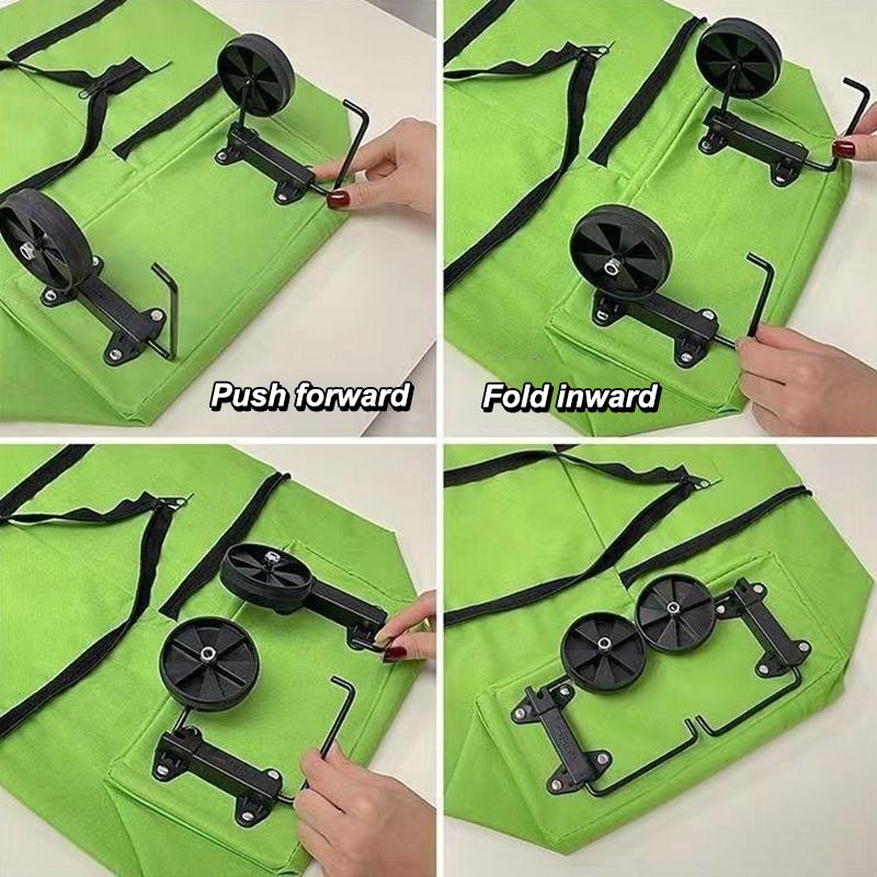 Portable Foldable Shopping Bag With Wheels Trolley Large Reusable Cloth Handbag Tote Bags Supermarket Home Grocery Pull Cart Bag