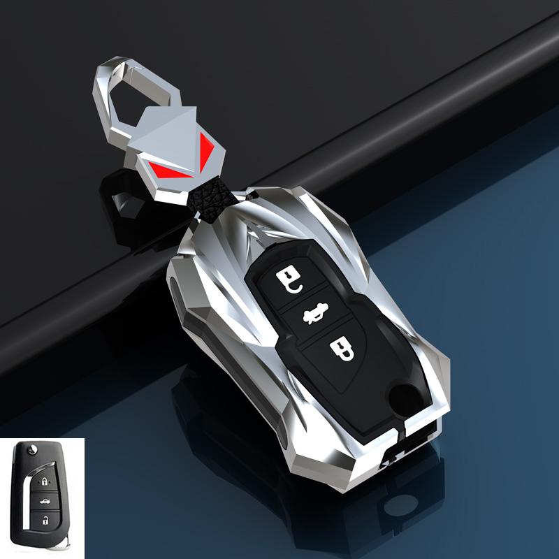 Zinc Alloy Car Key Case For Toyota Prius Camry Corolla C-HR CHR RAV4 Prado Izoa Levin Avalon 2018 -2024 Accessories