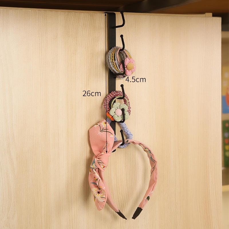 

Wall-Mounted Dormitory Storage Rack: Hooks & Shelf for Bags, Clothes, and Hats чёрный