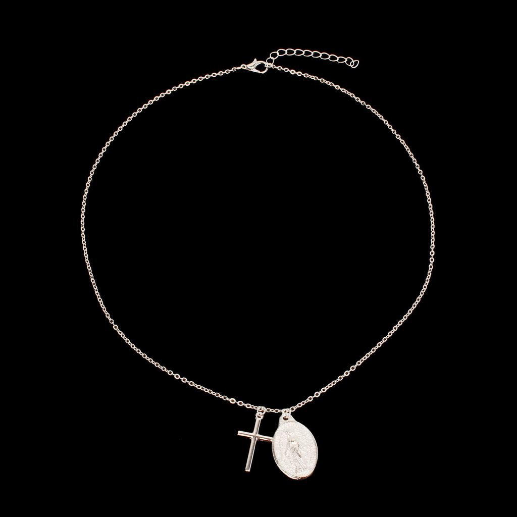 Cross Virgin Mary Necklace Women's Personality Creative Accessories Collarbone Chain