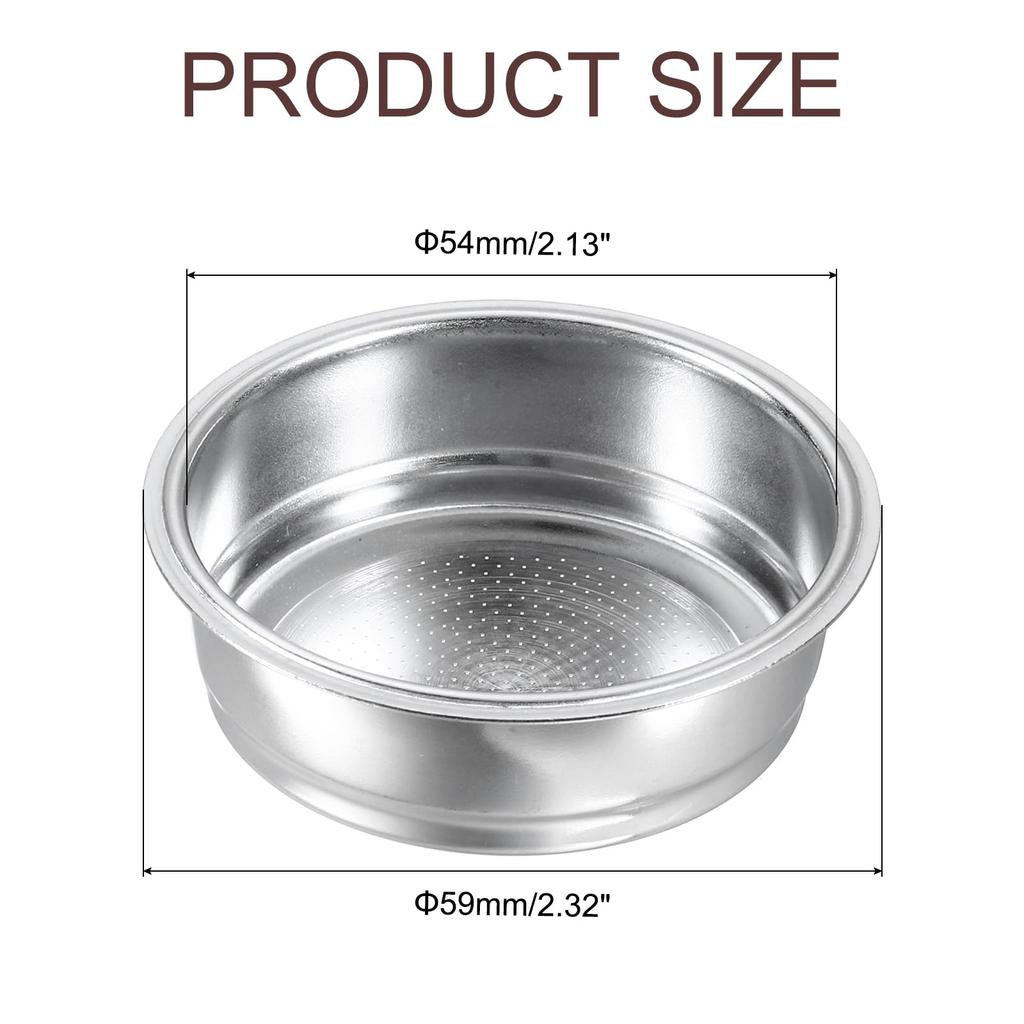 Uxcell 1pc 51mm Coffee Filter Basket, 1 Cup Stainless Steel Reusable Espresso Coffee Machine Bowl Basket Replacement