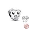 Happy Place Family Heart Shape Charm 925 Sterling Silver Bead Fit Original Fasion Bracelet Necklace Jewelry Women Gift