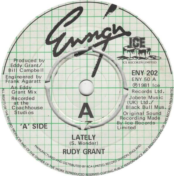

7inch Record RUDY GRANT - Lately ENY202 Ensign 1981 UK Reggae, Ska & Dub Used