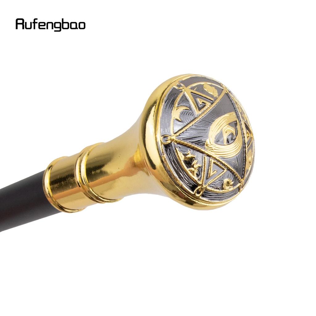 Goldene Freimaurerei Freimaureraugen Totem Relief Gehstock Mode Gehstock Gentleman Crosier Knauf Gehstock 93 cm