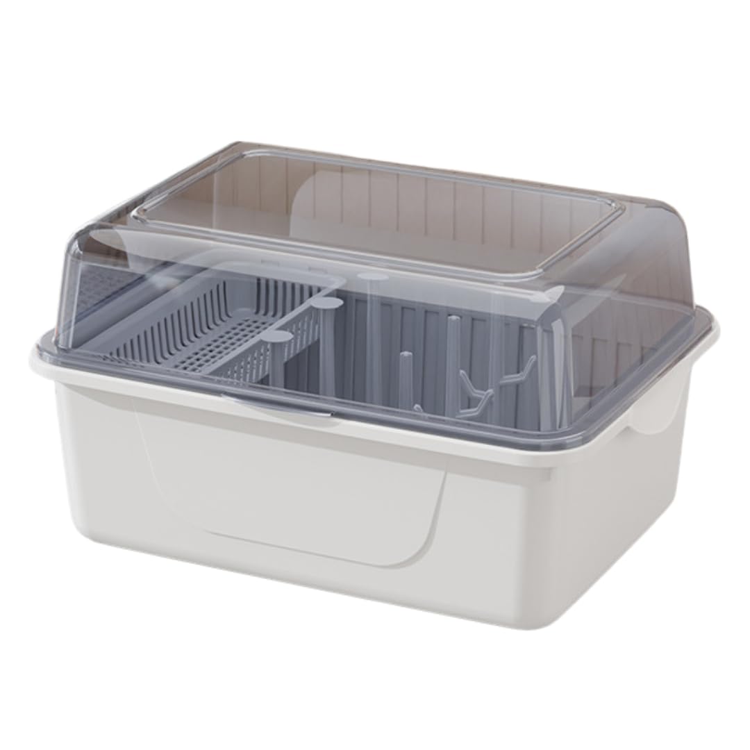 

I m so happy Baby Bottle Rack with Lid, Storage Case, Portable Storage, Travel Stand, Drying, Disinfecting, Large Capacity, Dustproof (With StandBlue)