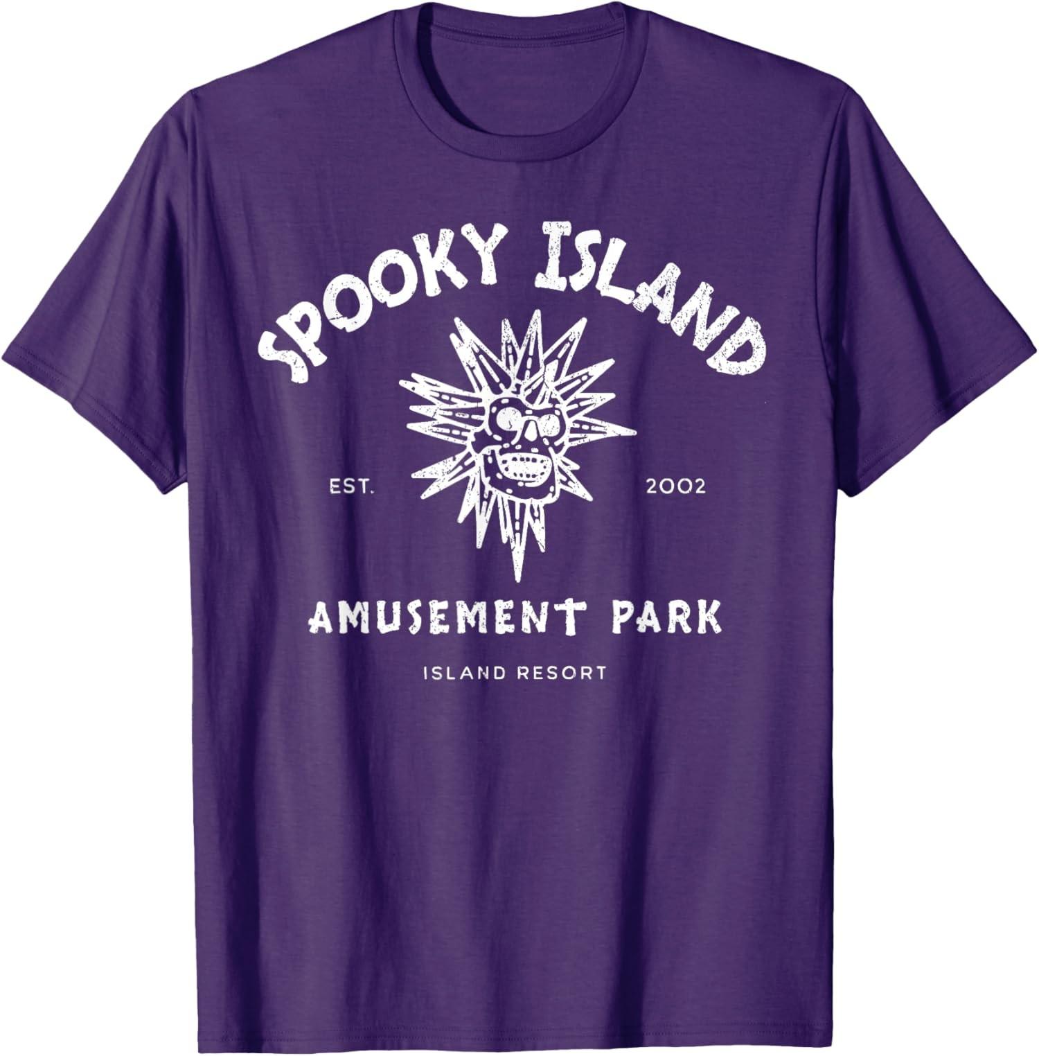 Funny Halloween Spooky Island Amusement Park Skull Unisex T-Shirt S разноцветный