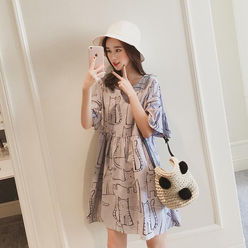 Small dress female summer student Korean version doll dress small fresh fairy super fairy Mori French first love dress M синий