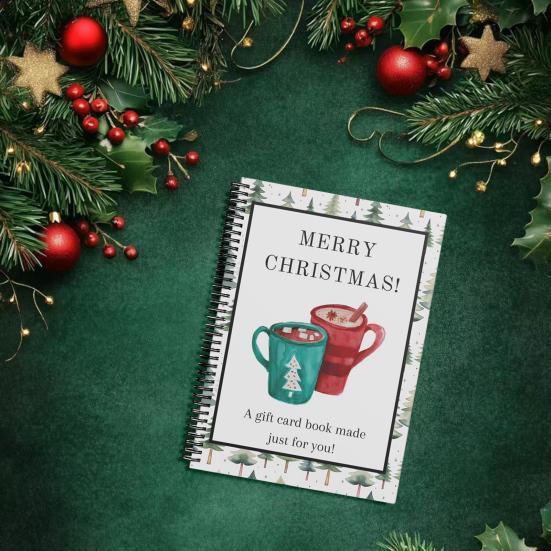 Christmas Gift Card Book Reusable Gift Card Album College Student Gift Card Holder Spiral-Bound DIY Present for Friends Family