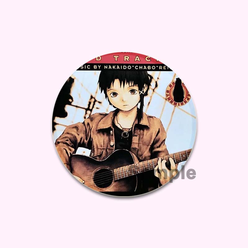 Anime Serial Experiments Lain 32/44/58mm Simple Button Pin Snap In Design Cartoon Brooches Daily Stylish Ornament Handmade Badge