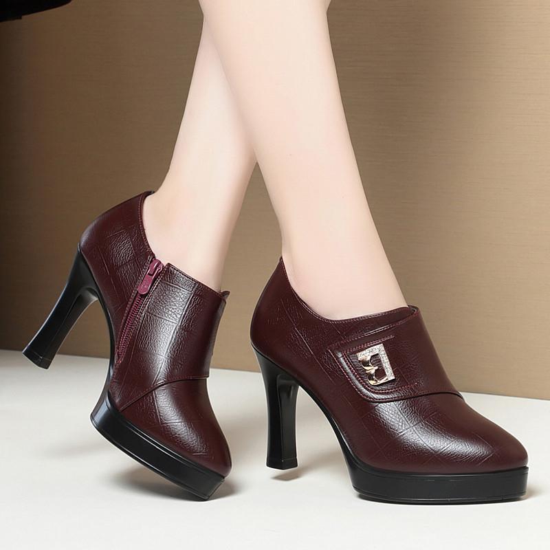 Fashion 7.5cm 9cm Heel Deep Mouth Women's Platform Pumps Women Shoes 2024 Fall Winter High Heels Shoes Ladies Office Party Shoes
