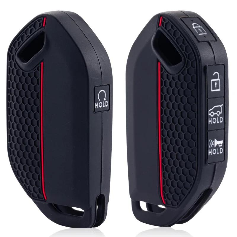 3/4/5 Buttons Silicone Car Key Case Cover Fob Holder For Kia Picanto Sorento Mq4 Carnival Ka4 Morning K5 Carens  Ev5 Ev9