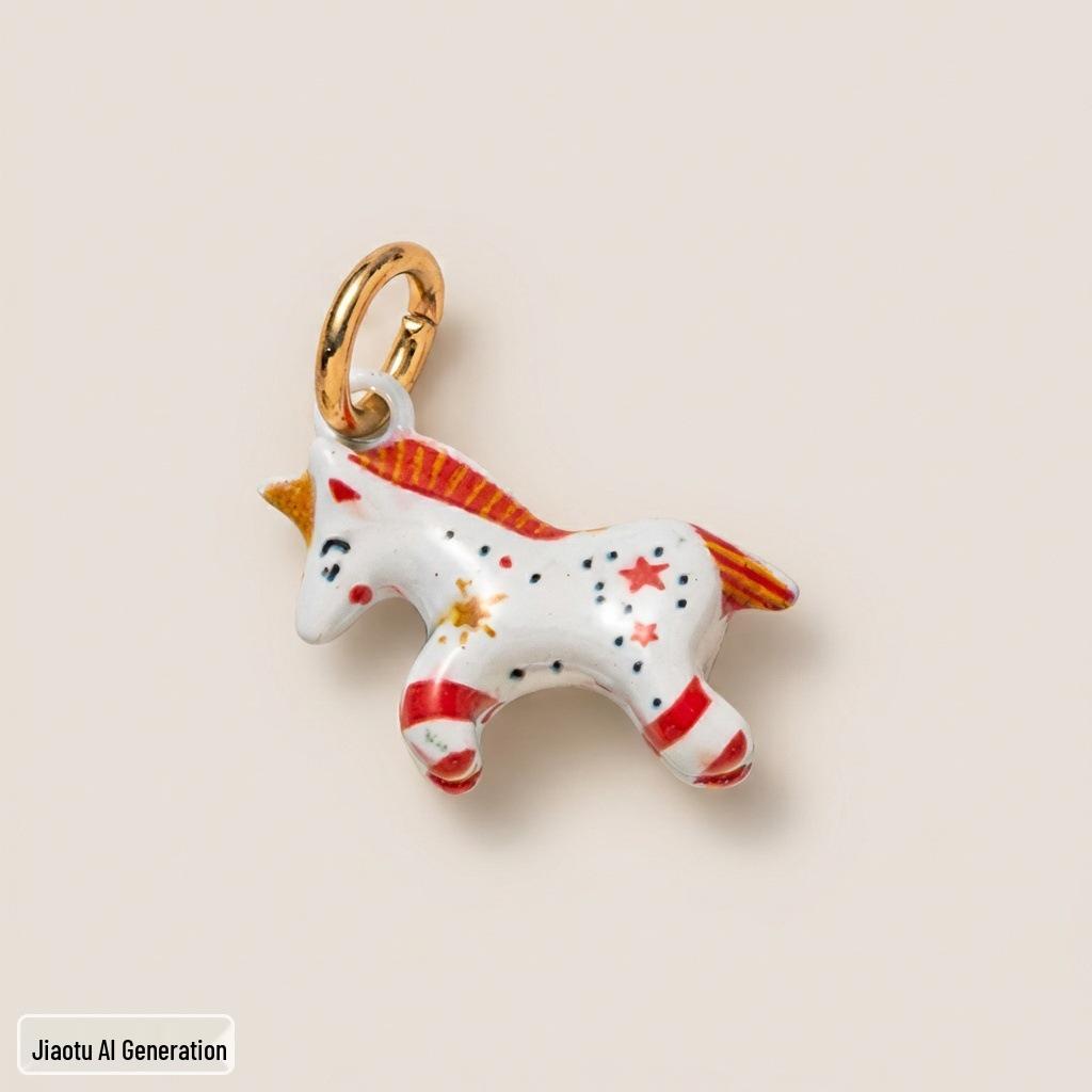 New Arrival Natural Animal & Mushroom Pendant, DIY 18K Gold Oil Painting with Color Retention