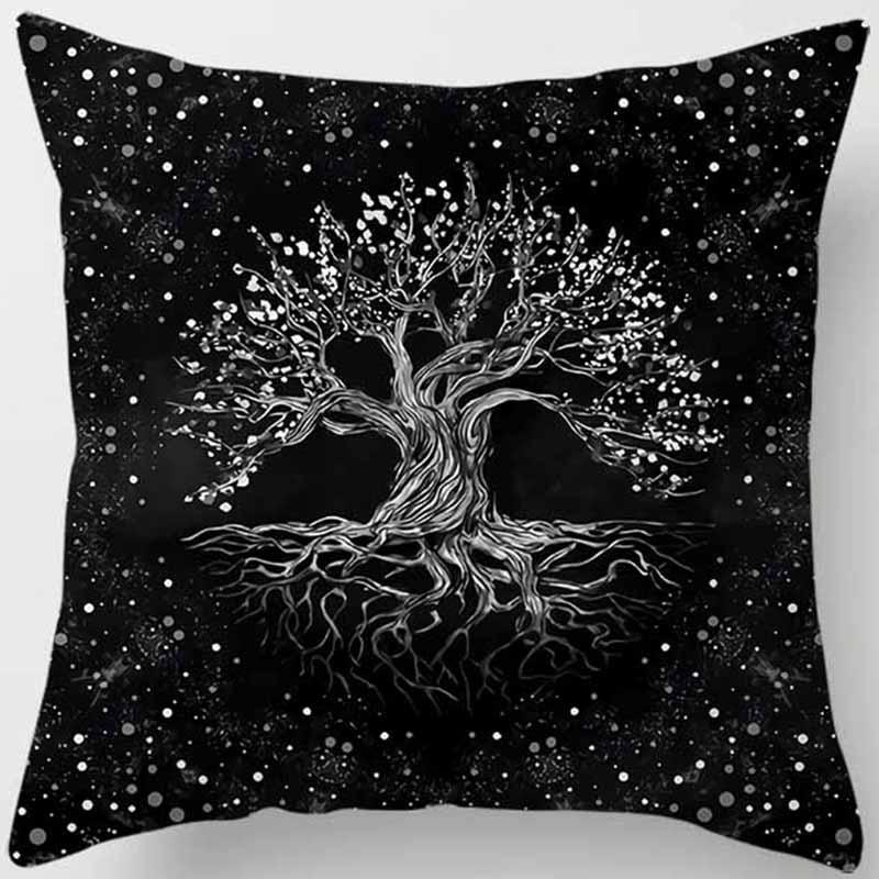 Kissenbezug mit dunklem Weltenbaum-Print Heimdeko Auto Sofa Kissen