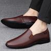 Men's Shoes Doudou Shoes Casual Leather Shoes Men's Cowhide Breathable Soft Sole One Pedal Lazy Driving Shoes