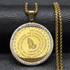 Bible Lords English Serenity Prayer Hand Pendant Necklace for Women Men Stainless Steel Blessing Chain Jewelry Accessory