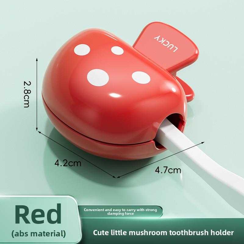 

1 шт. Дорожный милый дизайн гриба Коробка для хранения зубных щеток Настенное крепление Присоска Контейнер для зубной щетки Пылезащитный Семейный набор аксессуаров для ванной 1PCS красный