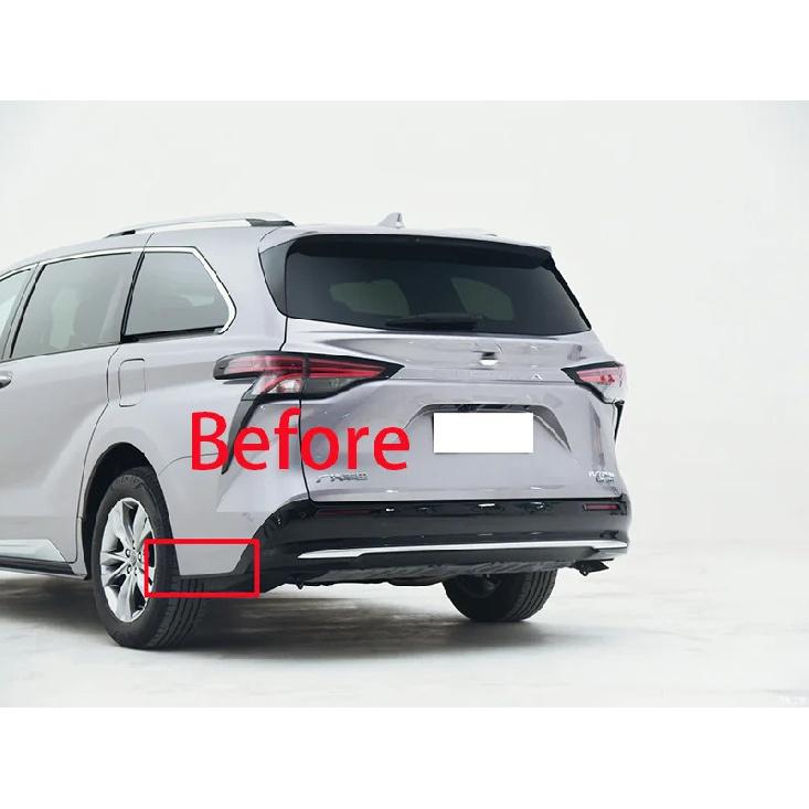 For TOYOTA Sienna (XL40) Stainless Steel Rear corner guard Rear bumper protector side corner guard