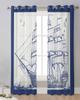 Vintage Sailing Ship Seagull Sheer Curtains for Living Room Decoration Window Curtains for Kitchen Tulle Voile Organza Curtains