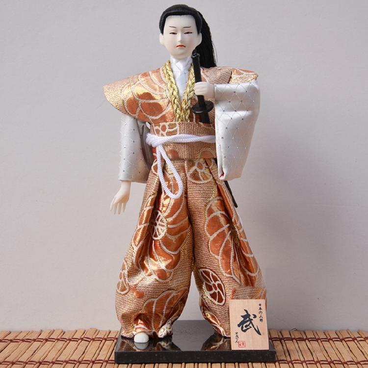 Traditional 12inch Japanese Samurais Dolls in Kimonos for Home Display and Collector's Item