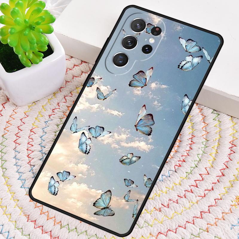 Cute Aesthetic Butterfly Soft Phone Case for Samsung Galaxy Note 10 Pro S26 Ultra S23 S24 FE S25 S21 S22 PLUS Shockproof Cove