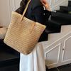 Women Top-Handle Bags Straw Summer Beach Straw Bucket Bag Woven Tote Purse Casual Travel Handbags for Women