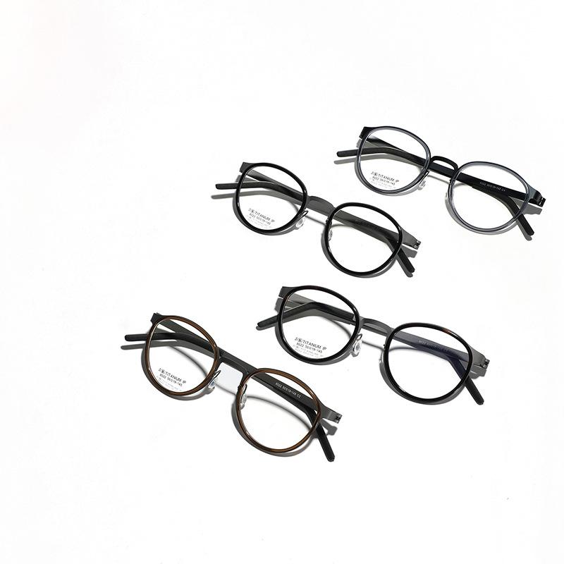 Glasses Plate Glasses Men'S Frame Light Blue Light Retro Prototype Metal Titanium Flat Glasses Women