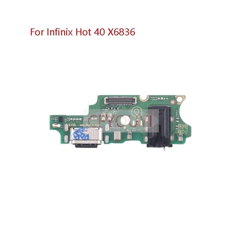 For Infinix Hot 40 Pro X6837 / Hot 40i X6528B / Hot40 X6836 USB Charging Board Dock Port Flex Cable Repair Part