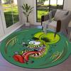 1pc Green Monster with Nails and Screws Round carpet, Made of Polyester,Perfect for Decorating Office Chairs, Living Rooms fplt685