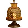 Vintage Iron Candle Holder Decor Tabletop Copper Lantern with Electronic Candle for Dining Room Thai Spa Retro Home Decor