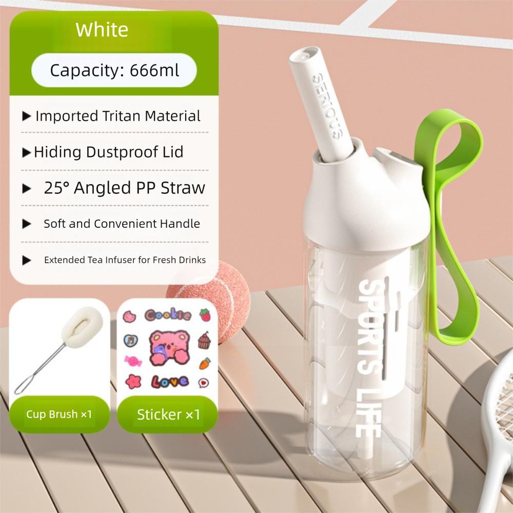 Dustproof Sport Water Bottle 666/888ml Outdoor Water Mug Reusable Drinking Cup with Straw  Juice