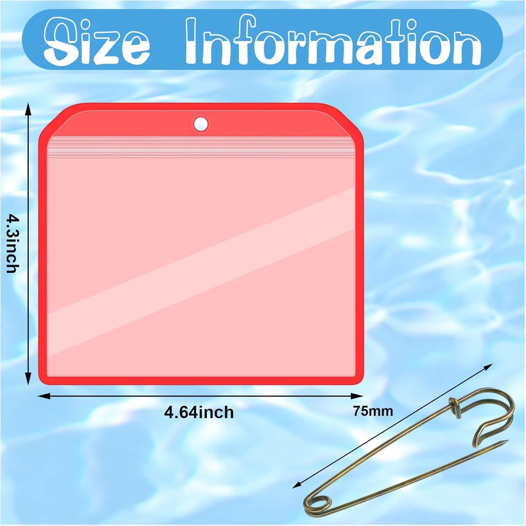 Geyee 6 Pack Fishing Hunting License Holder Waterproof Fluorescent Orange ID Holder With 6 Bronze Safety P Heavy Duty For License Permit Protection