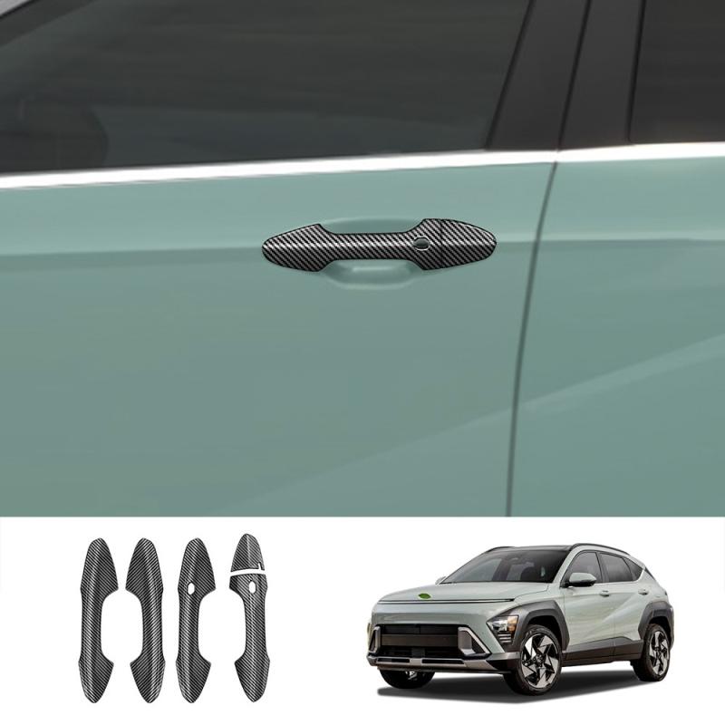 For Hyundai KONA 2024 2025 ABS carbonfiber door handle window lift switch cover center conlose gear box panle air outlet cover